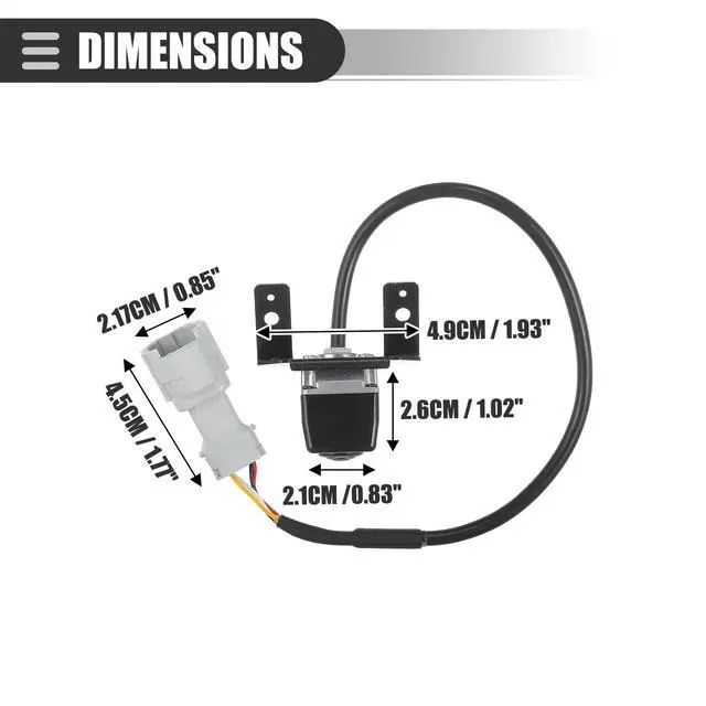 Alt view image 5 of 5 - Motoforti Car Rear View Backup Camera, Reversing Camera, for Hyundai Sonata 2011-2014, ABS Metal, 95760-3S100, Black
