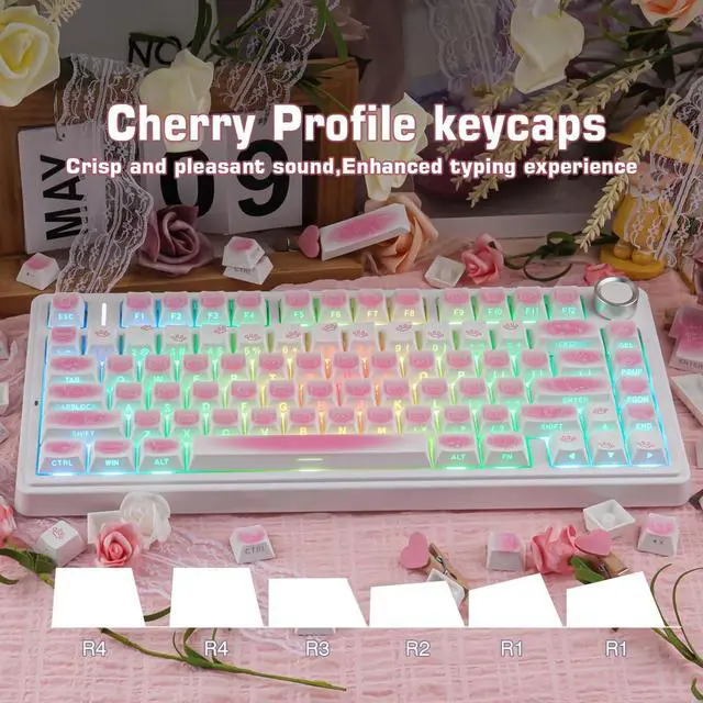 Alt view image 4 of 5 - Sunzit 130 Keys Side Printed PBT Keycaps Set, Shine Through Custom Key caps