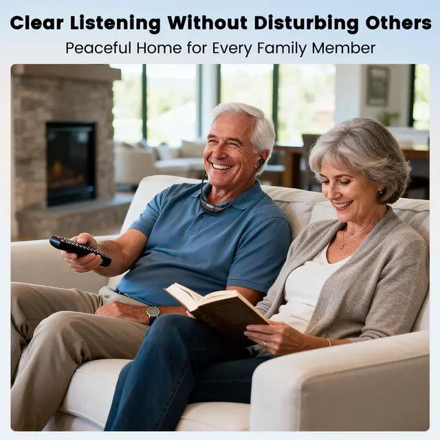 Alt view image 4 of 5 - Conqier Wireless TV Headphones - Hear Clearly Without Blaring Volume, Dialogue Enhancement & 3 Tone Modes & 164FT Range Wireless - TV Headphones for Seniors - Television Headsets Left/Ri