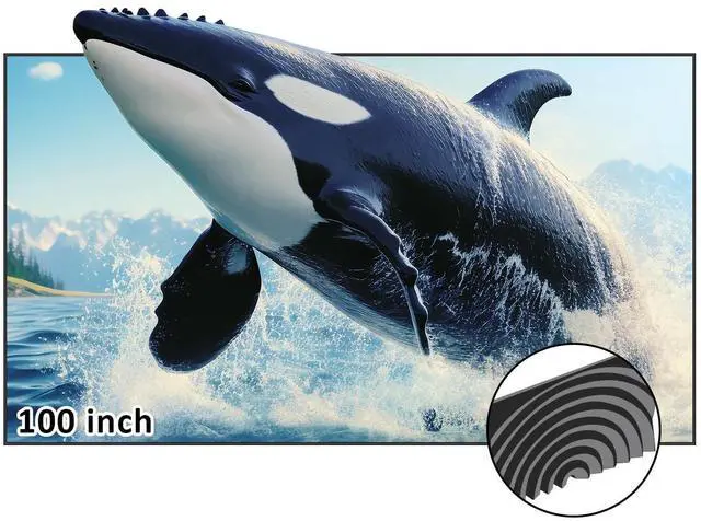 Main image of NexiGo 100-Inch Fresnel Projector Screen for Bright Day Light Use, 85% Ambient Light Rejecting ALR Projection Screen for Ultra Short Throw Projector, 16:9 Fixed Frame, Active 3D, HDR