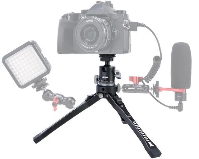 Alt view image 2 of 5 - Fotga Aluminum Desktop Tripod for DSLR Camera Cell Phone Action Camera Video Recording Vlogging Live Stream Selfie Webcam 360 Rotating Ball Head 90 Tilt Ball Head,1/4"-20 Cold Shoe Mounts
