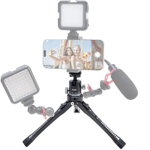 Main image of Fotga Aluminum Desktop Tripod for DSLR Camera Cell Phone Action Camera Video Recording Vlogging Live Stream Selfie Webcam 360 Rotating Ball Head 90 Tilt Ball Head,1/4"-20 Cold Shoe Mounts