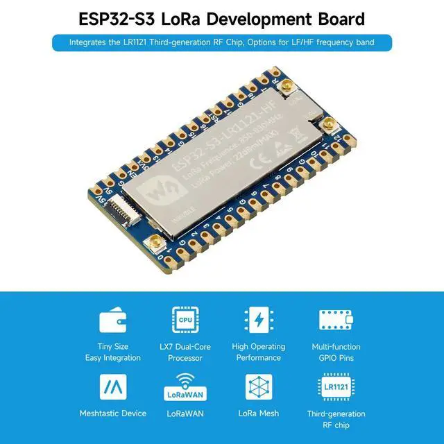 Alt view image 3 of 5 - KLAYERS ESP32-S3 LoRa 1121 Development Board,Come with USB Type-C Adapter Board + FFC Cable