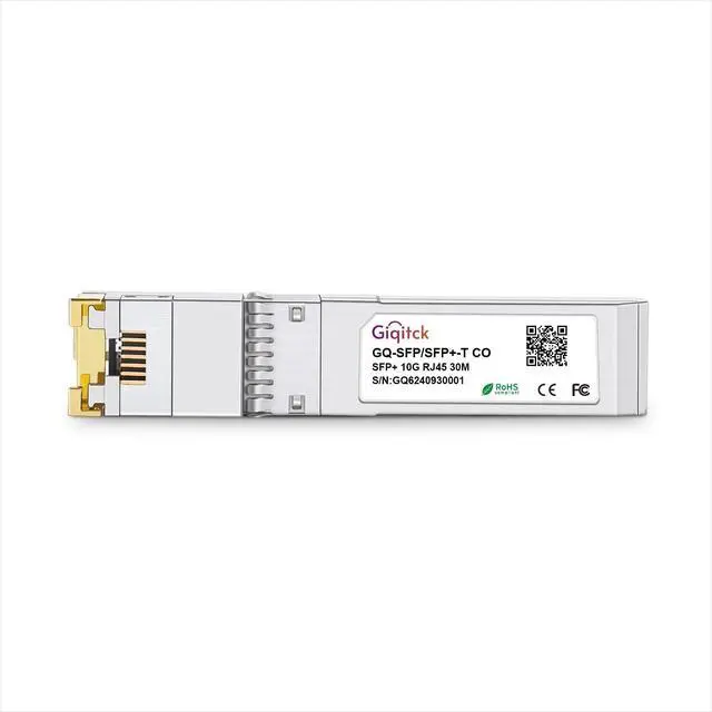 Alt view image 2 of 5 - SFP+ to RJ45 10GBase-T Module, 1.25G/2.5G/5G/10G Copper SFP to Ethernet Networking Transceiver for Cisco SFP-10G-T-S, Ubiquiti UniFi UF-RJ45-10G, Meraki, Supermicro and More, up to 30m,1p