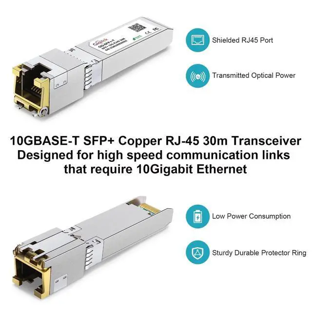 Alt view image 5 of 5 - SFP+ to RJ45 10GBase-T Module, 1.25G/2.5G/5G/10G Copper SFP to Ethernet Networking Transceiver for Cisco SFP-10G-T-S, Ubiquiti UniFi UF-RJ45-10G, Meraki, Supermicro and More, up to 30m,1p