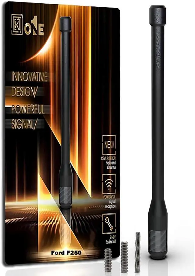 Main image of KEYO1E Carbon Fiber Antenna Compatible with Ford F250 Pickup Truck 2009-2026/7.9 Inches Flexible Rubber Truck Car Antenna Replacement/Designed for Enhance FM/AM Reception