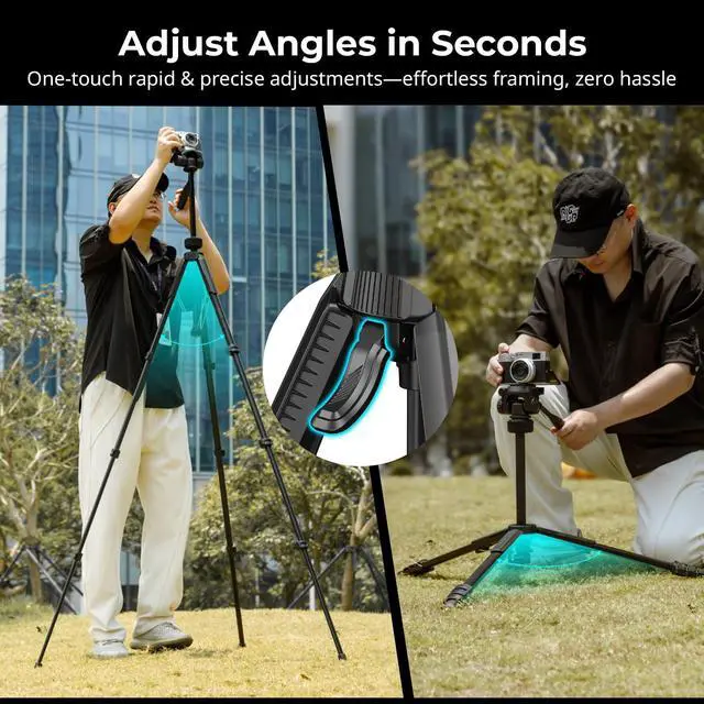 Alt view image 3 of 5 - SmallRig 71" Camera Tripod Stand AP-21, Travel Tripod for iPhone and Camera for Canon for Nikon with Phone Holder & Carry Bag, Portable Beginner Tripod with Quick-Flip Lock Legs, Max Load 11lb