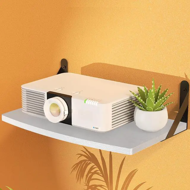 Main image of DAWASAPAT Projector Wall Mount Floating Shelf, 15.7 * 9.8 inch White Mini Shelf Stand/Rack Holder/Router Shelf Modem Cable Box Shelf with Cable Ties