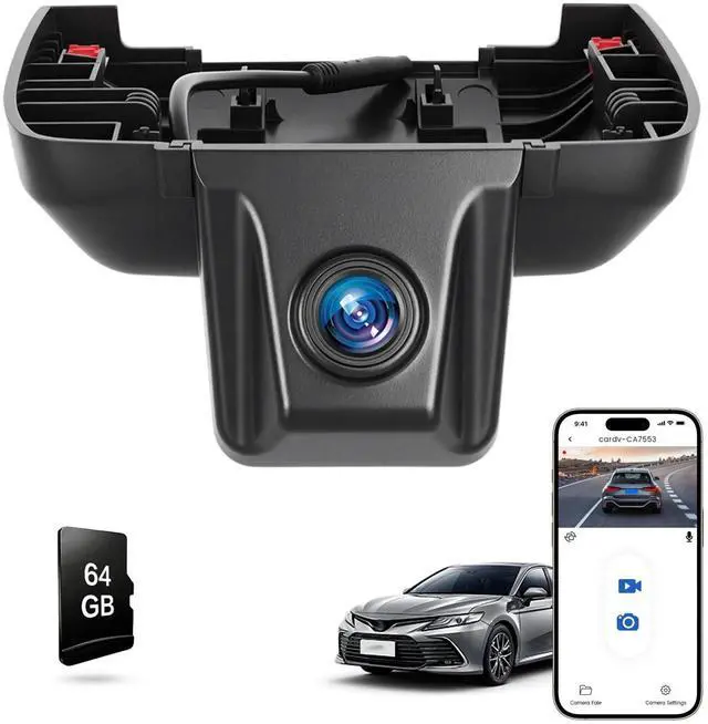 Main image of 4K Dash Cam fit for Toyota Camry& Camry Hybrid L/LE/XLE/TRD, XSE/SE//SE Nightshade Edition 2021-2024, UHD 2160P Video, WiFi & App, 64GB Card, Loop Recording, G-Sensor