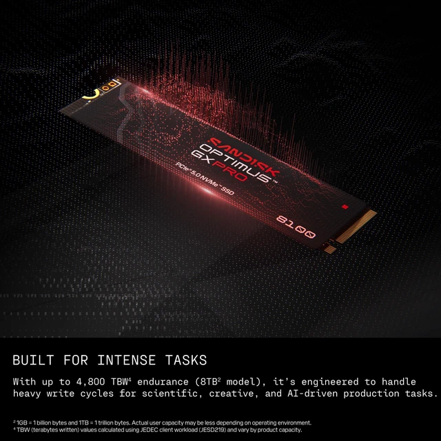 Alt view image 4 of 5 - Sandisk Optimus GX PRO 8100 2TB PCIe 5.0 NVMe SSD, M.2 2280