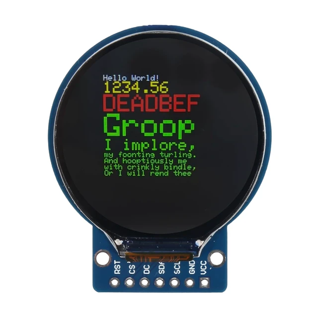 Alt view image 3 of 5 - 10PCS 1.28 Inch TFT LCD Round Display Module RGB 240x240 4-Wire SPI Interface GC9A01 Driver with 7 Pin Headers Compatible with Arduino