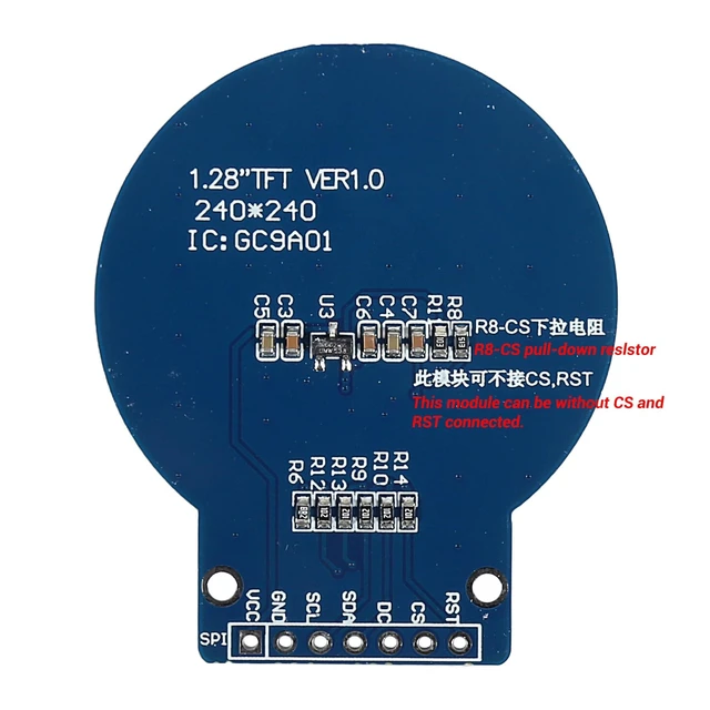 Alt view image 4 of 5 - 10PCS 1.28 Inch TFT LCD Round Display Module RGB 240x240 4-Wire SPI Interface GC9A01 Driver with 7 Pin Headers Compatible with Arduino