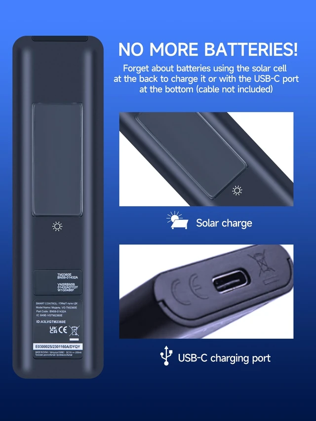 Alt view image 5 of 5 - ZWP BN59-01432A TM2360E Solar Voice Remote Control for Samsung Smart TV