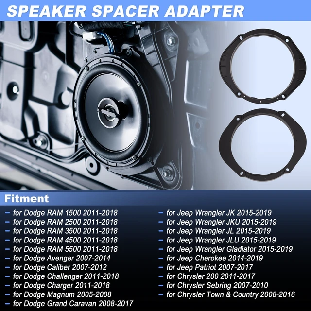 Alt view image 2 of 5 - HOPESPANNER Speaker Spacer Ring Adapter for Ford Edge 2007-2014 2 Set
