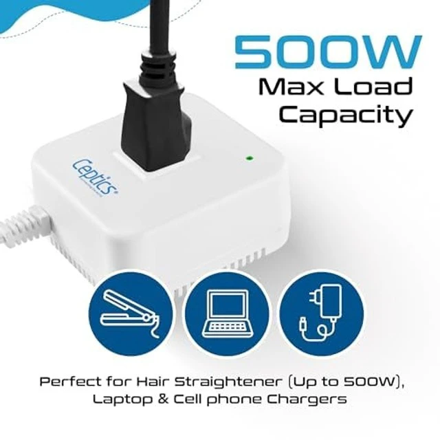 Alt view image 3 of 5 - Ceptics 500 Watt Voltage Converter Step Down 220v to 110v Converter - Converts 220V/240V to 110V/120V Use with Hair Straighteners, Laptops, and Chargers CE Certified