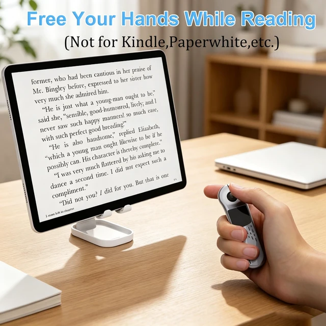Alt view image 3 of 5 - 2 in 1 Air Mouse Wireless Bluetooth Presentation Clicker with Touchpad,Rechargeable Handheld Remote Mice Page Turner for PPT/TikTok/Camera/Kindle App,for Phone Tablet PC Laptop Computer-Silver