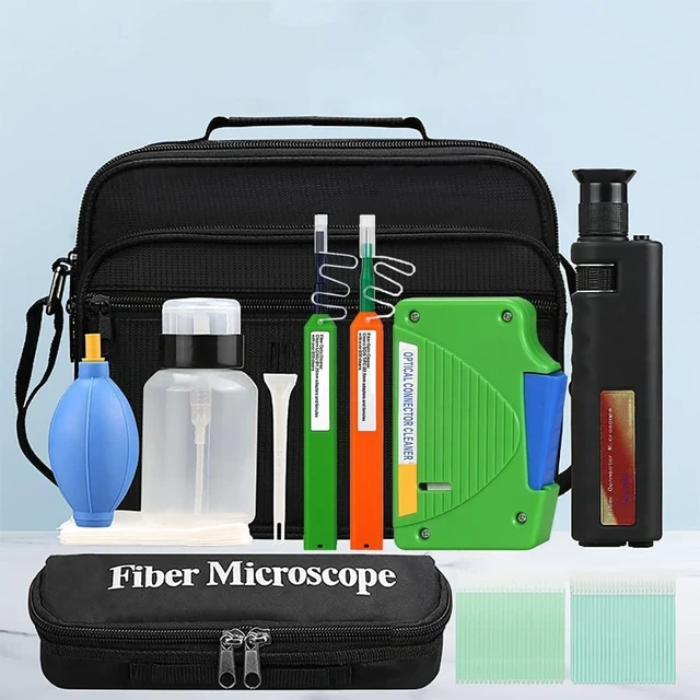 Main image of YICIZOL Optic Fiber Cleaning Inspection Kits Including 400 Times Fiber Connector Microscope for 1.25/2.5mm FC/SC/ST/LC Connector & 1.25mm/2.5mm Cleaner Pens & Cleaning Cassette (MR-200)