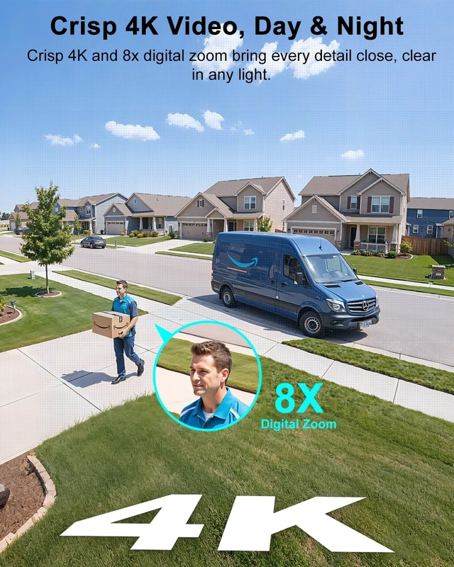 Alt view image 2 of 5 - HXVIEW 4K Solar Security Cameras Wireless Outdoor, Add-on Cam, BU-K8