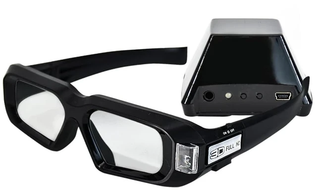 Main image of Zapande 3D Stereo Glasses Kit with Emitter, 120Hz Active Shutter Rechargeable 3D Eyewear for 3D TV Projector Gaming PC, for NVIDIA Graphics Card, 2 Years Warranty