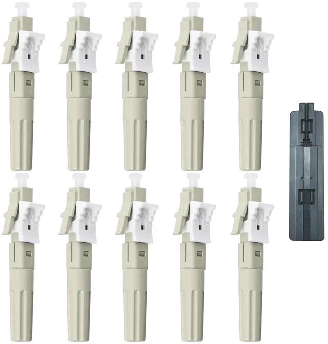 Main image of Duogalia 10 Pcs LC Multimode Fiber Optic Quick Assembly Connector 50/125 Mechanical Fast Connectors for 0.9/2.0/3.0/2.0 * 1.6/2.0 * 3.0mm Multimode 50/125m Fiber Cable