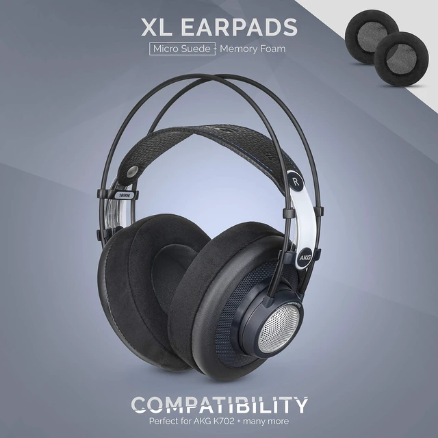 Alt view image 5 of 5 - BRAINWAVZ XL Micro Suede Memory Foam Earpads for AKG 701 & Many Other Large Over The Ear Headphones - Sennheiser, JBL, Bayerdynamic, HifiMan, ATH, Philips, Fostex, Sony Ear Pads