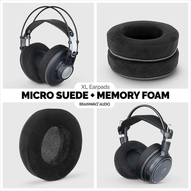 Alt view image 3 of 5 - BRAINWAVZ XL Micro Suede Memory Foam Earpads for AKG 701 & Many Other Large Over The Ear Headphones - Sennheiser, JBL, Bayerdynamic, HifiMan, ATH, Philips, Fostex, Sony Ear Pads