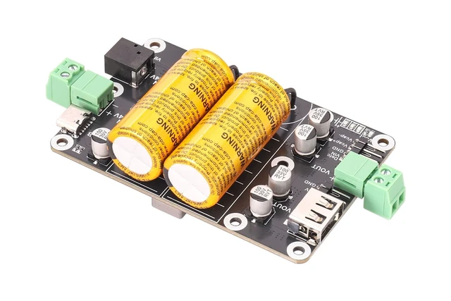 Alt view image 4 of 5 - Super Capacitor Linear Power Supply & 5V3A Module, 5-24V Wide Input (Type-C/DC/Screw), 5V/3A Backup & 5V/5A Peak, Safe Shutdown Buffer for SBC/DIY, Status LEDs