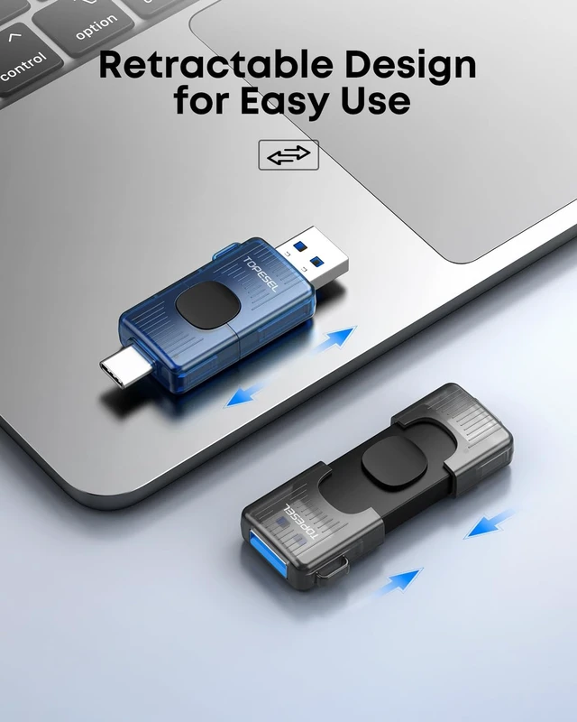 Alt view image 4 of 5 - TOPESEL 5 Pack 32GB USB C Flash Drive USB 3.0 2-in-1 Thumb Drive Type C Memory Stick for iPhone 15/16/17 Smart TV Car Audio Smartphone Tablet