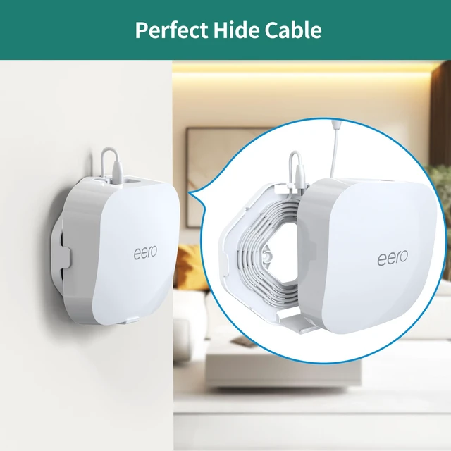 Alt view image 5 of 5 - HomeMount Wall Mount Bracket, Custom Fit, for eero Pro 6/6E, 3 Pack-White