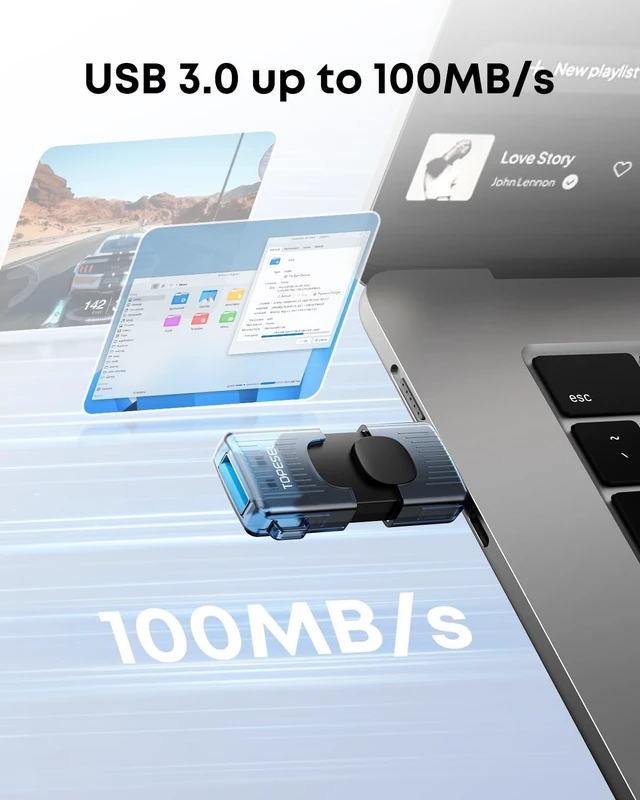Alt view image 2 of 5 - TOPESEL 5 Pack 32GB USB C Flash Drive USB 3.0 2-in-1 Thumb Drive Type C Memory Stick for iPhone 15/16/17 Smart TV Car Audio Smartphone Tablet