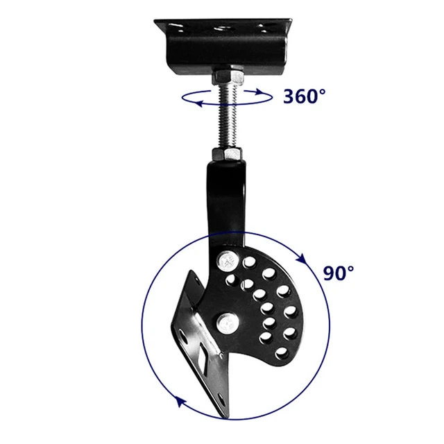 Alt view image 3 of 5 - SPS-506B Ceiling Speaker Mounts Wall Mount, Horizontal 360 Degree Total Adjustment, Hold up to 90lbs, Stainless Steel, Ceiling Mounting Bracket for Large Surrounding Sound Speakers(2 Packs Black)