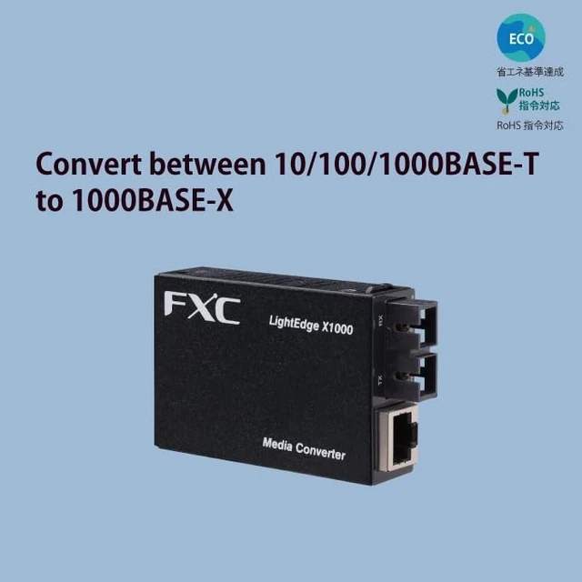 Alt view image 4 of 5 - FXC Gigabit Fiber Media Converter ^^ Single-Mode & Multi-Mode Fiber to Ethernet Copper (1000BASE-LX 15km / SX 550m) ^^ Compact Japanese Quality - LEX1852-10