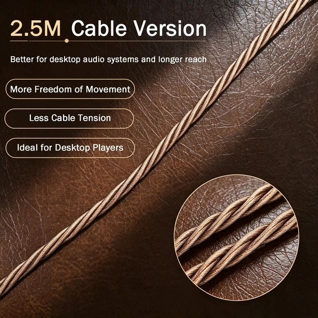 Alt view image 2 of 5 - Elihp HiFi Headphone Cable, Dual Mini XLR to 4.4mm Balanced Replacement Cable, Square Core Copper & High Purity Copper, Compatible with LCD-X LCD-2 LCD-3 Auteur Aeolus