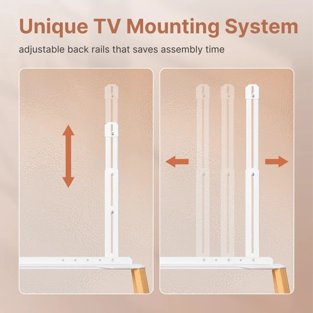 Alt view image 3 of 5 - ECOTINY Rolling Easel TV Stand for 49-75" TVs, 88 lbs, White