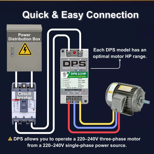 Alt view image 3 of 5 - American DPS Digital Phase Converter 0.5HP, Single to 3 Phase, 1.5A 220V