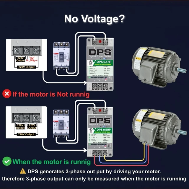 Alt view image 5 of 5 - American DPS Digital Phase Converter 0.5HP, Single to 3 Phase, 1.5A 220V