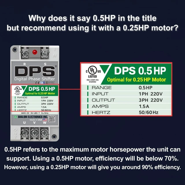 Alt view image 4 of 5 - American DPS Digital Phase Converter 0.5HP, Single to 3 Phase, 1.5A 220V