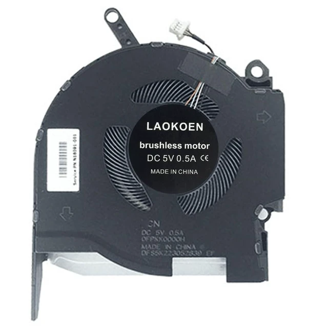 Alt view image 4 of 5 - New Replacement Cooling Fans for HP OMEN Gaming 16-K 16-N 16-K000 16-N000 TPN-Q280 TPN-Q281 Laptop Fan (DC5V Fan for RTX3050 RTX3050Ti Laptop)