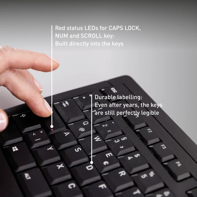 Alt view image 5 of 5 - Cherry Stream Keyboard, Wired Keyboard for PC/Laptop, Whisper Quiet Keys, Unique Typing Feel, Slim Design, SX Scissor Switches, USB-A, QWERTY, White