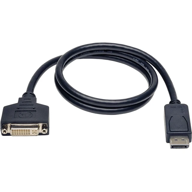 Alt view image 2 of 2 - Tripp Lite DisplayPort to DVI Adapter Cable DP2DVI Video Converter for DP-M to DVI-I-F 3ft (P134-003)