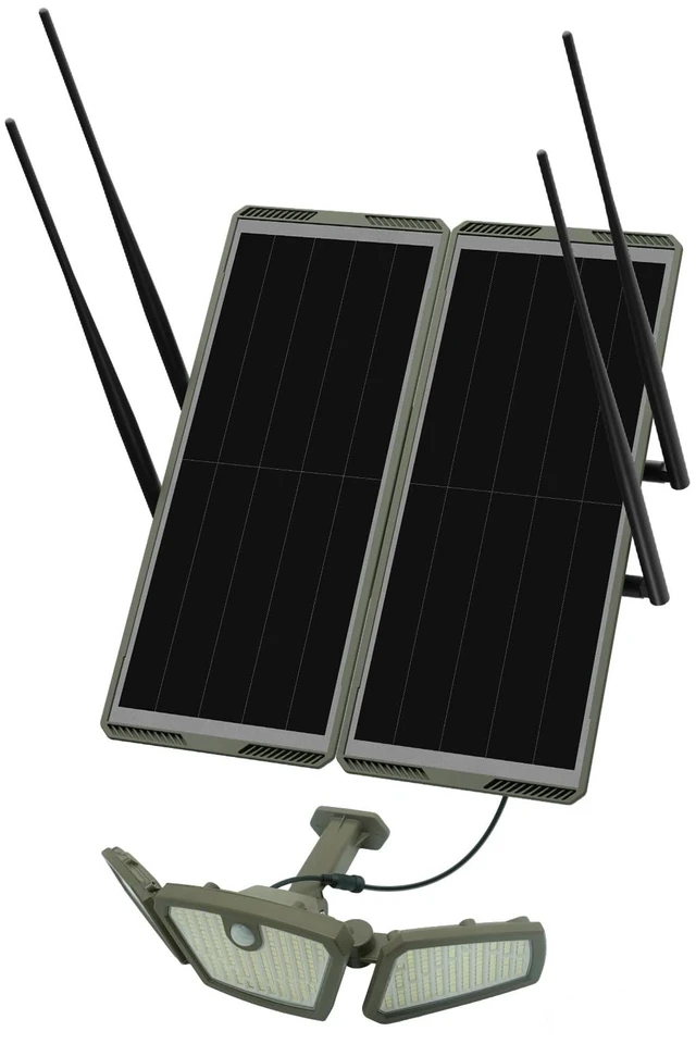 Main image of Solar WiFi Extender with Motion Sensor Light, 1200Mbps Outdoor WiFi Repeater, 30W Solar Powered, 30000mAh Battery, 4 High-Gain Antennas, Expands Long-Range Wireless Coverage for Farm, Garden &