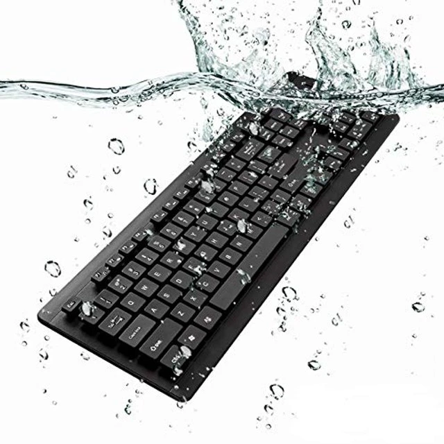 Alt view image 2 of 5 - BoxWave Keyboard Compatible with Acer Chromebook Spin 311 (CP311-2H) - AquaProof USB Keyboard, Washable Waterproof Water Resistant - Jet Black