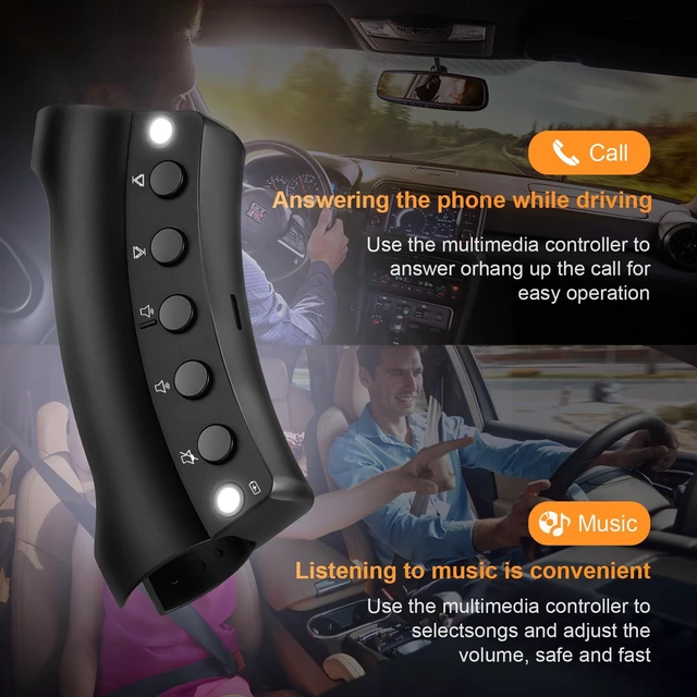 Alt view image 5 of 5 - Y-METDRIVING Wireless Steering Wheel Remote Control with Signal Indica for y-metdriving Portable car Stereo and Other Android car Stereo,with Low Battery Alert,Bluetooth Interface Function Cont