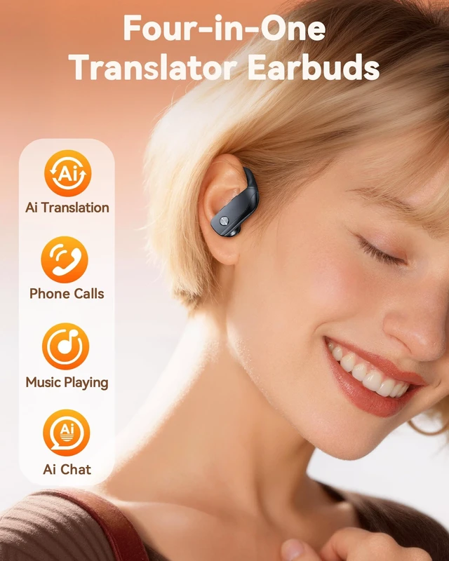 Alt view image 3 of 5 - bmani Ear Buds Wireless Earbuds Bluetooth Headphones with 80H Playtime LED Display Case, Over-Ear Hook with Mic, Stereo Sound, Easy Button Controls, Sports Earphones for Running Workout Gym Bla