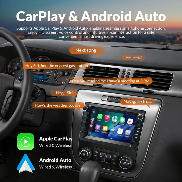 Alt view image 2 of 5 - for Chevy Silverado/GMC Sierra Yukon/Buick Enclave,Wireless Carplay Android