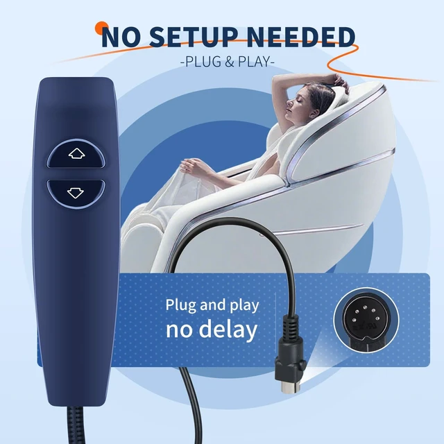 Alt view image 3 of 5 - Snrigw 2-Button Remote for Lift Chair Recliner 5-Pin KDH160H Backlight