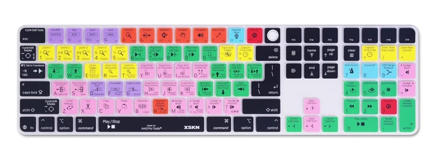 Alt view image 4 of 5 - XSKN Avid Pro Tools Shortcuts EU&US Universal Version Silicone Keyboard Cover Skin for 2024 iMac 24 inch M4 Magic Keyboard with Touch ID and Numeric Keypad (A3119)