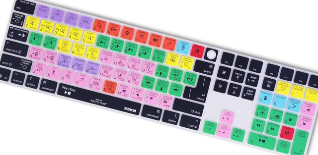 Alt view image 3 of 5 - XSKN Avid Pro Tools Shortcuts EU&US Universal Version Silicone Keyboard Cover Skin for 2024 iMac 24 inch M4 Magic Keyboard with Touch ID and Numeric Keypad (A3119)