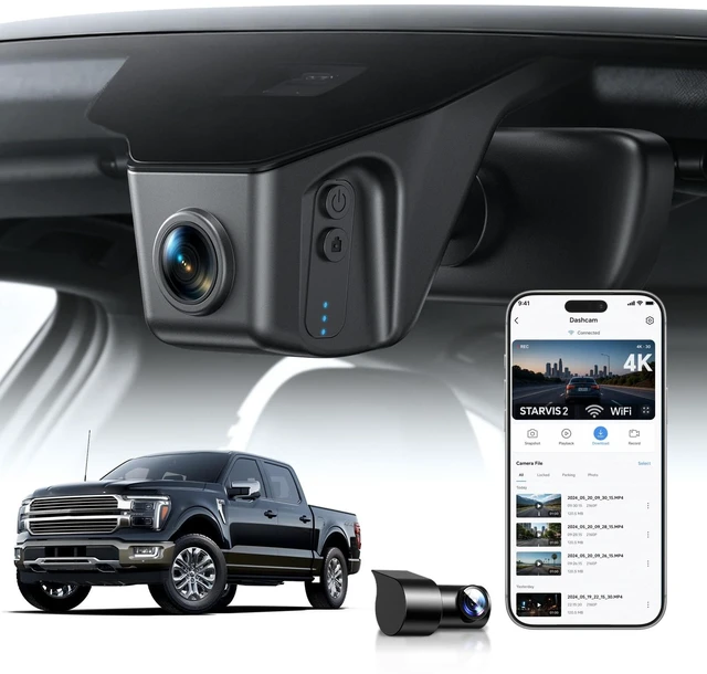 Main image of Ovaman 4K Front STARVIS 2 & Rear 1080P OEM Dash Cam Custom Fit for Ford F150/F250/F350/F450 Super Duty 2013-2026,Hidden Dashcam,WiFi App,Loop Recording,G-Sensor,Parking Monitor,128GB Card Included