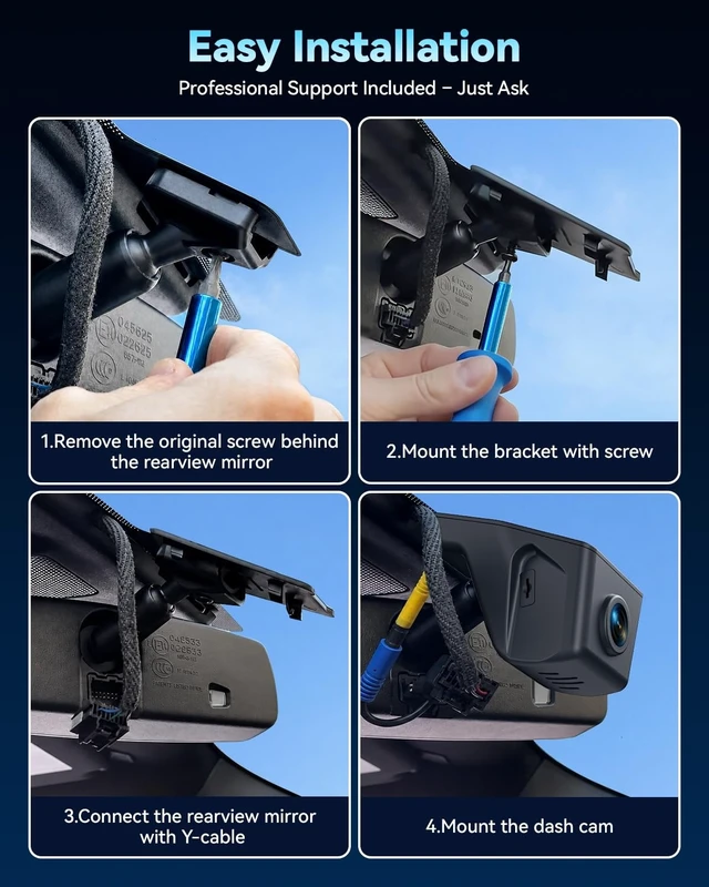 Alt view image 3 of 5 - Ovaman 4K Front STARVIS 2 & Rear 1080P OEM Dash Cam Custom Fit for Ford F150/F250/F350/F450 Super Duty 2013-2026,Hidden Dashcam,WiFi App,Loop Recording,G-Sensor,Parking Monitor,128GB Card Included